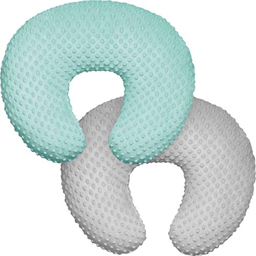 Minky Nursing Pillow Cover, Nursing Pillow Case Plush Breastfeeding Pillow Slipcover Fits Nursing Pillow, Ultra Soft Snug for Infant & Baby Boy Girl, Machine Washable & Breathable, Grey & Mint Green | The Storepaperoomates Retail Market - Fast Affordable Shopping