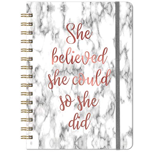 Ruled Notebook/Journal – Lined Journal with Premium Thick Paper, 8.5″ X 6.4″, College Ruled Spiral Notebook/Journal, Banded with Waterproof Hardcover, Exquisite Inner Pocket for School, Office & Home