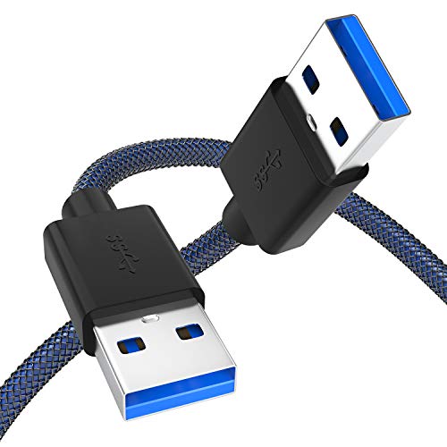 ANDTOBO USB 3.0 A to A Male Cable 3.3 FT, USB 3.0 Male to Male Cable Double End USB Cord Compatible with Hard Drive Enclosures DVD Player Laptop Cooler – Blue