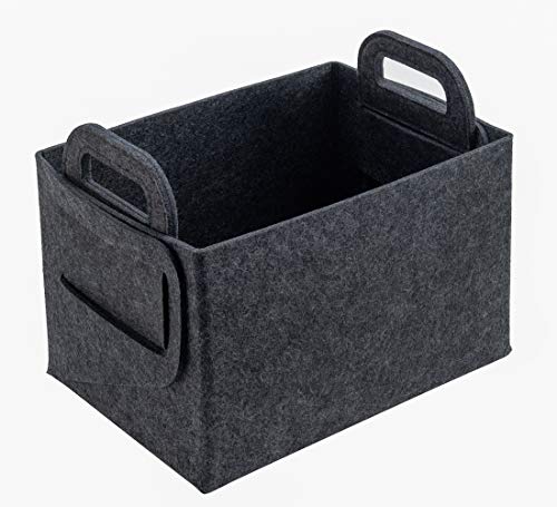 Minoisome Foldable Storage Baskets with Carry Handles Felt Fabric Collapsible Storage Cubes Bin for Organizing Toys Clothes Gifts Closet Shelves Kids Room Laundry Office