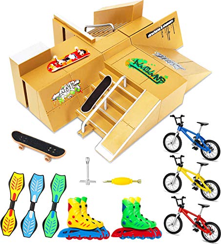 Aestheticism Skate Park Kit, with Interesting Accessories, Experience More Gameplay and Happiness for Kids – Ramp Parts for Fingerboard Skate Park Ultimate Parks Training Props