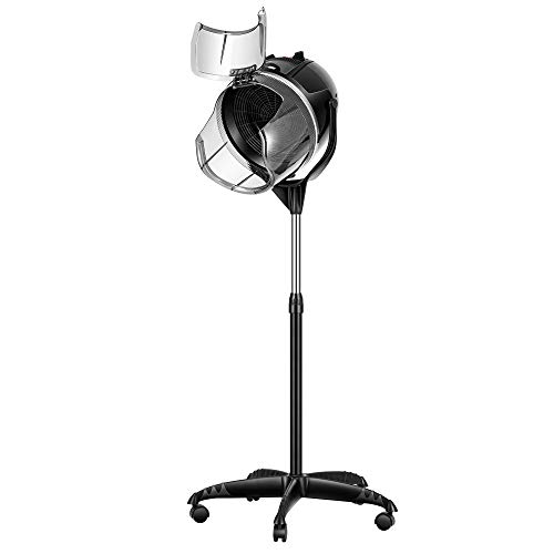VIVOHOME 1300W Professional Height Adjustable Stand Up Bonnet Hair Dryer Hooded Floor Stand Rolling Base with Wheels for Salon Equipment Beauty Spa Home