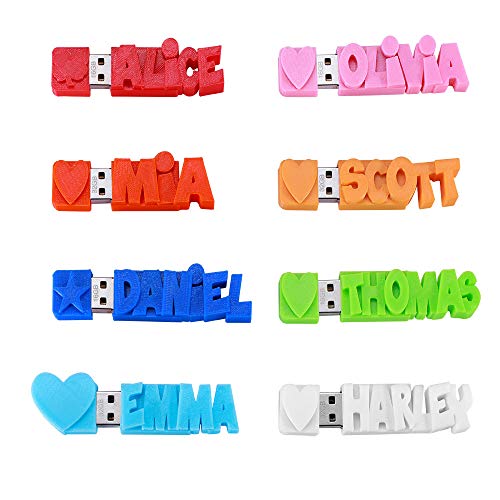 USB Flash Drive Personalized with 3D Print Name Words 16GB/32GB/64GB Customized Memory Stick