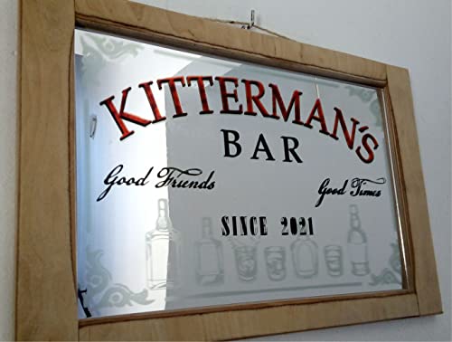 Personalized Bar Mirror, Decorative Framed Acrylic Mirror for Home Bar Decor, Game Room, Man Cave, Kitchen, Custom Back Bar, Different Sizes and Frame Colors Available | The Storepaperoomates Retail Market - Fast Affordable Shopping
