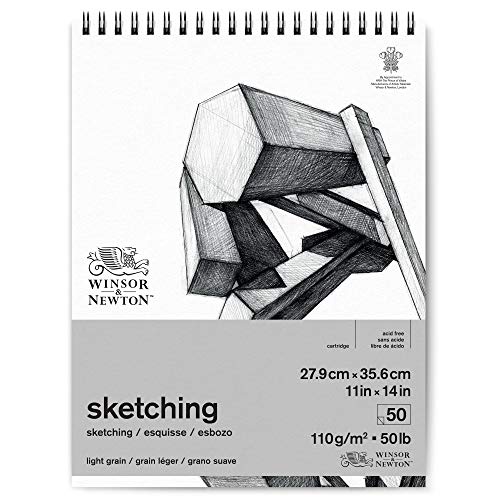 Winsor & Newton Classic Sketching Paper Pad, 11″ x 14″, 50 Sheets, 110gsm, Extra White