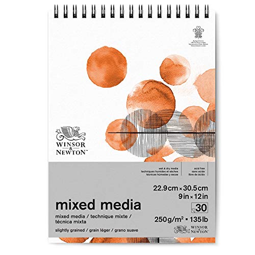 Winsor & Newton Professional Mixed Media Pad, 9″ x 12″, 30 Sheets, 250gsm, White