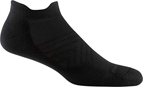 Darn Tough Men’s Run Coolmax No Show Tab Ultra-Lightweight with Cushion – Large Black Coolmax Socks for Running