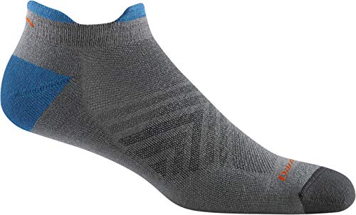 Darn Tough Men’s Run Coolmax No Show Tab Ultra-Lightweight with Cushion – Medium Gray Coolmax Socks for Running