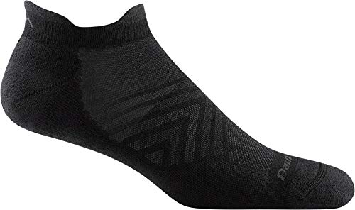 Darn Tough Men’s Run No Show Tab Ultra-Lightweight with Cushion – Medium Black Merino Wool Socks for Running