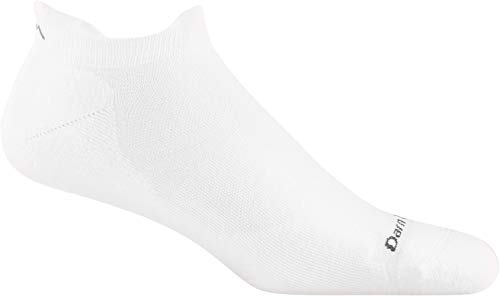 Darn Tough Men’s Run No Show Tab Ultra-Lightweight with Cushion – Medium White Merino Wool Socks for Running