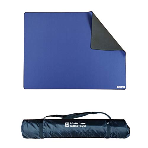 Board Game Playmat [3’x5’/Thick Super Cushioned/Stitched Edge/Water Resistant] with Carrying Case – for Tabletop Board Games, Card Games, RPG Games (Medium, Blue)