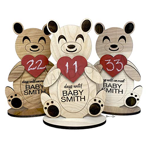 Personalized New Baby Countdown Bear Chalk Board, Gift for Mom to Be and New Parents Gift, Pregnancy Announcement Days Until Baby is Born, Baby Gift 2022 | The Storepaperoomates Retail Market - Fast Affordable Shopping