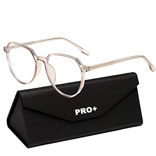 PRO+ New Blue Light Blocking Glasses, Anti Eyestrain, Computer Gaming Glasses, TV Glasses for Women Men, Anti Glare 1pack (Brown)