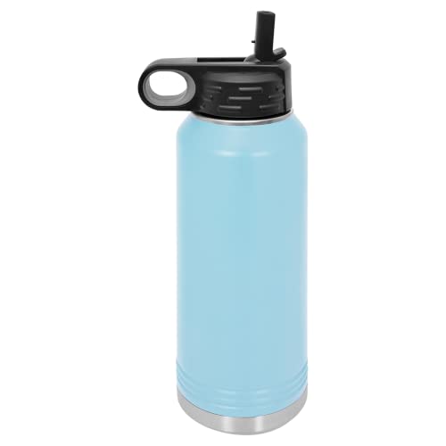 LaserGram 32oz Double Wall Flip Top Water Bottle With Straw, Karate Woman, Personalized Engraving Included (Light Blue) | The Storepaperoomates Retail Market - Fast Affordable Shopping