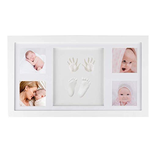 BABY BLISS Baby Hand and Footprint Keepsake Kit – Baby Prints Photo Frame for Newborn Boys and Girls – Nursery Memory Art Kit – Dog and Cat Paw Clay Print Kit for Pet Parents