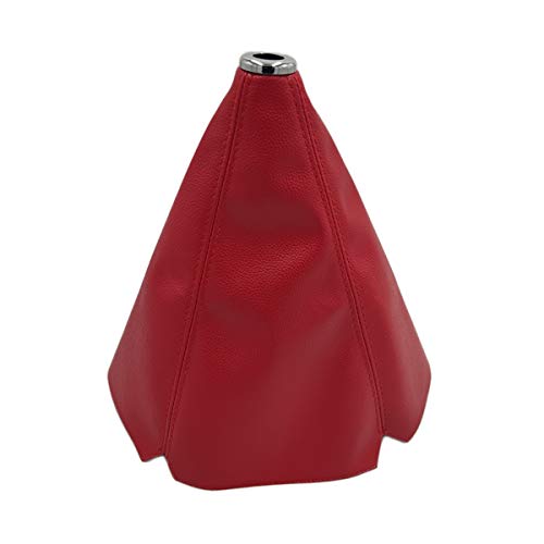 Car Shift Boot Cover, Shift Knob Dust Cover for Manual/Auto Pu Leather shifter boot cover Universal (Red)