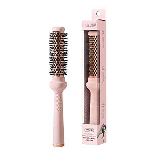 F3 Systems Magic Curling Thermal Brush(1 Inch), Cut Drying Time,Self-Standing Round Brush, Great Blowout, Ceramic Coated Barrel,Quick Styling Brush,Blowout Volume,Ionic Thermal Barrel,Volumizer,Styler