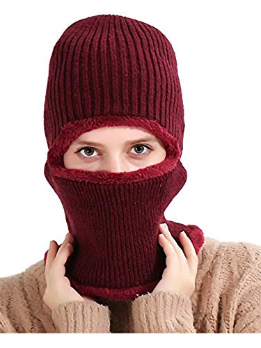 Anna-Kaci Women Men Solid Unisex Cycling Ski Mask Winter Knitted Balaclava Beanie Hat, Red, One Size | The Storepaperoomates Retail Market - Fast Affordable Shopping