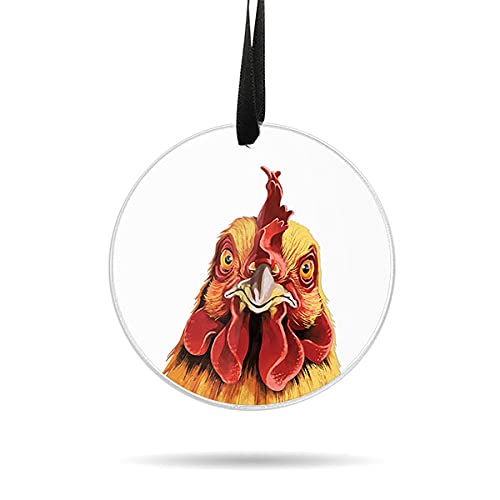 WIRESTER Hanging Ornaments for Christmas Tree Holidays, Party, Car, Home, Office Decoration, Large 3 inch Acrylic Ready to Hang Ornament – Cochin Chicken