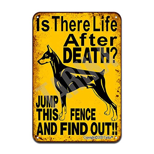 is There Life After Death Jump This Fence and Find Out Dog 20X30 cm Iron Retro Look Decoration Plaque Sign for Home Kitchen Bathroom Farm Garden Garage Inspirational Quotes Wall Decor