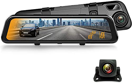REXING M2 Smart BSD ADAS Dual Mirror Dash CAM 12” IPS Touch Screen, 1080p (Front+Rear),GPS,Stream Media, Parking Monitor, Night Vision,Blind SPOT Detection, Backup Camera for CAR, Pick UP Truck, Taxi