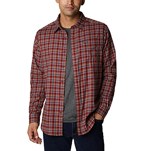 Columbia Men’s Vapor Ridge III Long Sleeve Shirt, Red Jasper Mini Multi Check, Medium