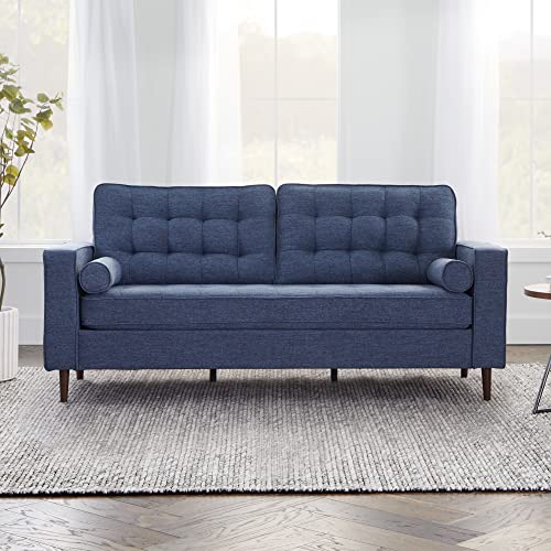 Edenbrook Lynnwood Upholstered Sofa – Couches for Living Room – Navy Couch – Small Couch – Living Room Furniture – Includes Bolster Pillows