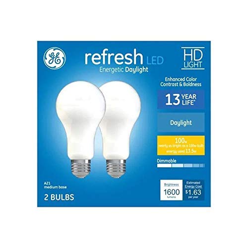 GE Refresh 100-Watt EQ A21 Daylight Dimmable LED Light Bulb (2-Pack)