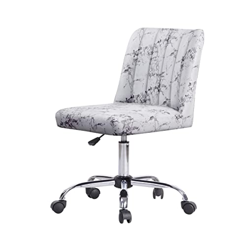 Geniqua Fabric Office Chair Adjustable Height Casters Computer Task Chair Swivel Home Office, Marble