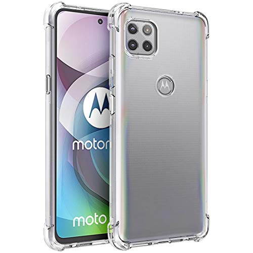 Osophter for Moto One 5G Ace Case Clear Flower for Girls Women Reinforced Corners TPU Shock-Absorption Flexible Cell Phone Cover for Motorola Moto One 5G UW Ace(Clear)