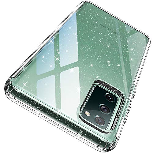 ANNSD Galaxy S20 Fe Case（5G）,Glitter Clear Sparkly Bling Slim Flexible TPU Shock Absorption Rubber Full Body Protective Cover for Samsung Galaxy S20 Fe Case (6.5″ Display) 2020(Bling)