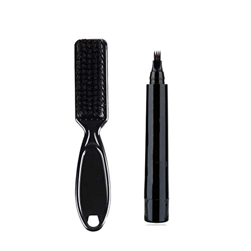 Beard Pen Beard Filler Pencil And Brush Beard Enhancer Waterproof Moustache Coloring Shaping Tools (Black)
