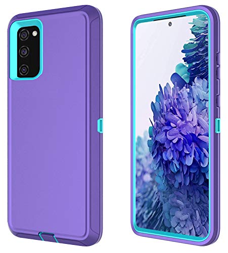 Annymall Cover for Galaxy S20 FE 5G Case for Samsung S20 FE Heavy Duty Case with Screen Protector for Women Men Rugged Shockproof Cover for Samsung Galaxy S20 FE 5G 6.5 inch (Purple/Sky Blue)