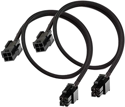 TeamProfitcom ATX CPU 4 Pin Female to Male Motherboard Extension Cable 12V for Power Supply 24 Inches (2 Pack)