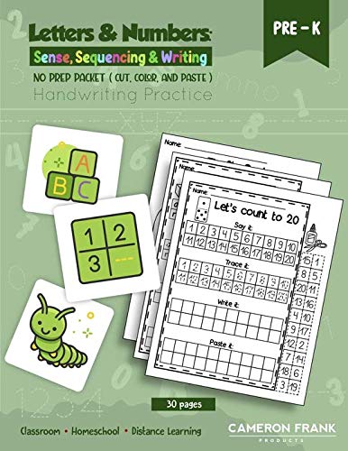 Letters and Numbers | Tracing, Sense & Sequence | Preschool Worksheets | No Preparation Packet | Classroom, Distance Learning, Homeschool Cameron Frank