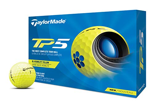 Taylor Made Unisex’s TP5 Yellow Golf Balls, One Size