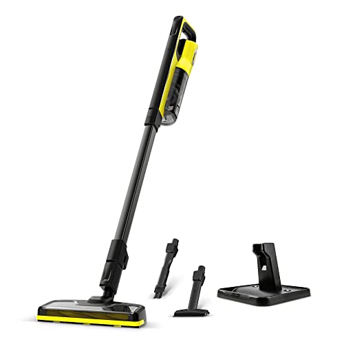 Karcher VC 4s Lightweight Cordless Stick Vacuum Cleaner for Hard Floors, Carpets, Pet Fur, & More – 2-in-1 Handheld Vacuum, Boost Suction Feature, Attachments Included