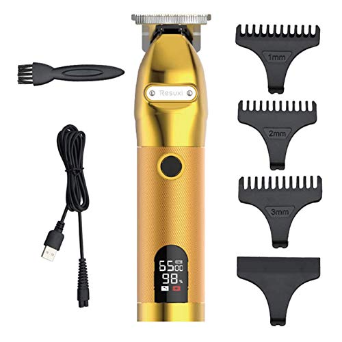 2022 Gold Skeleton Cordless Hair Trimmer with LCD Power Display T-outliner Skeleton Cordless Rechargeable Hair Trimmer Cordless Trimmer | The Storepaperoomates Retail Market - Fast Affordable Shopping