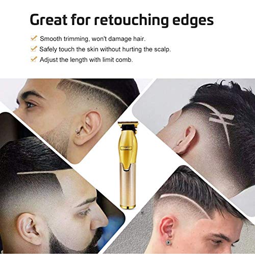 2022 Gold Skeleton Cordless Hair Trimmer with LCD Power Display T-outliner Skeleton Cordless Rechargeable Hair Trimmer Cordless Trimmer | The Storepaperoomates Retail Market - Fast Affordable Shopping