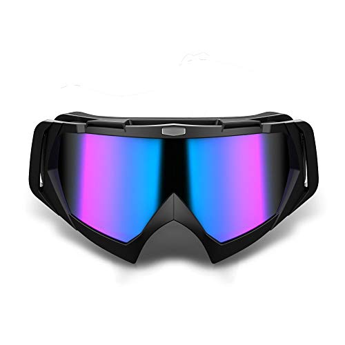 EXR Motorcycle Goggles Motocross Goggles Anti Fog Bike Goggles Compatible with Skiing Goggle UV Protection(Black)