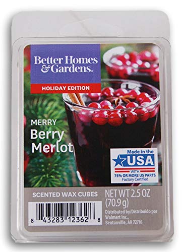 Better Homes and Gardens Scented Wax Cubes 2020 Editions – Merry Berry Merlot – 2.5 Oz