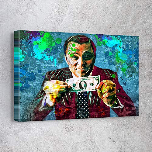“AWESOMETIK” Leonardo Dicaprio – Wolf of Wall Street- Special Collections Canvas Print Wall Art, Office Decor. Ready to Hang. Made in USA (24in x 36in Gallery Wrapped, Invincible Leo)