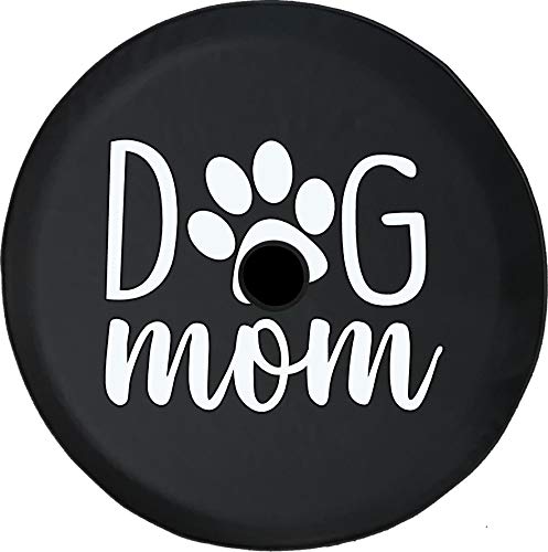 American Unlimited Dog Mom Paw Print JL Spare Tire Cover with Backup Camera Black Size 33 Inch