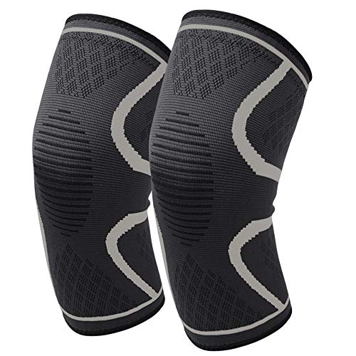 SUNLAND Knee Compression Sleeve Knee Brace for Men & Women 2 Pack Knee Support for Running Basketball Weightlifting Gym Workout Sports