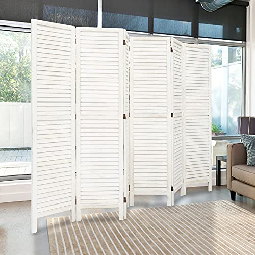 kinbor Room Dividers 6 Panel, Partition Room Dividers, Folding Privacy Screens for Rooms, Restaurant, Office, Dorm, Apartment