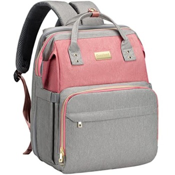 COSYLAND Diaper Bag Backpack Large Capacity Baby Bag for Boy Girl Water-repellent Multifunction Travel Back Pack with Changing Pad & Stroller Straps for Mom Dad, Pink/Grey | The Storepaperoomates Retail Market - Fast Affordable Shopping