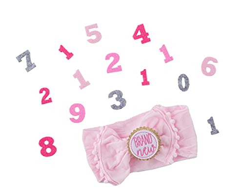 Mud Pie Baby First Year Milestone Headband Set, Light Pink
