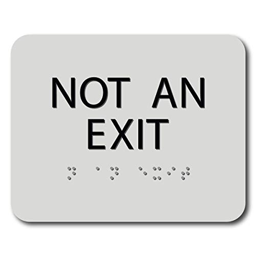 The Sign Studio – 4″ x 5″ – Light Grey/Black – ADA – Not an Exit Sign with Tactile & Braille