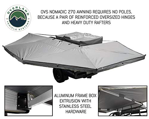 Overland Vehicle Systems Nomadic Awning 270 – Dark Gray with Black Travel Cover – Driverside | The Storepaperoomates Retail Market - Fast Affordable Shopping