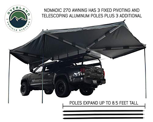 Overland Vehicle Systems Nomadic Awning 270 – Dark Gray with Black Travel Cover – Driverside | The Storepaperoomates Retail Market - Fast Affordable Shopping